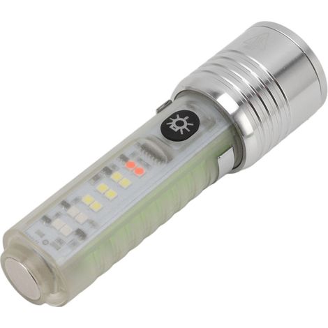 LED-Taschenlampe mit 8 Modi, USB-aufladbar, hohe Helligkeit, magnetische Mini-UV-Taschenlampe für Notfälle im Freien (1/5)