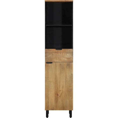 Meubles de Rangement，Armoire salle de bain marron 38x33x160 cm bois massif manguier CFW281771 (1/5)