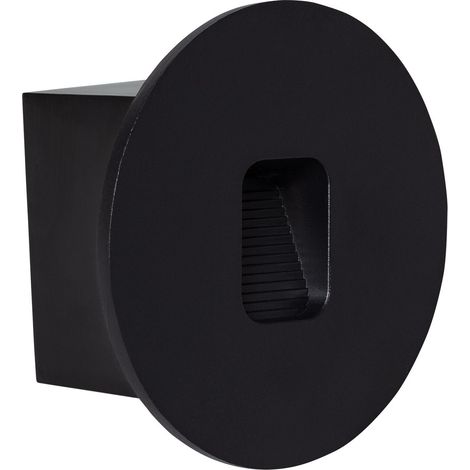 Baliza Exterior LED 2W Empotrable Pared Circular Negro Olite 4000K Blanco Neutro (1/5)