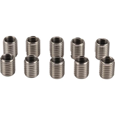 Herramienta de reparación de tuercas reductoras, insertos roscados, tornillería macho y hembra con orificio inferior, 10 piezas -Crezuo