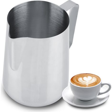 Tasse à mousser le lait en acier inoxydable, pichet à café, carafe pour latte art (1500 ml)