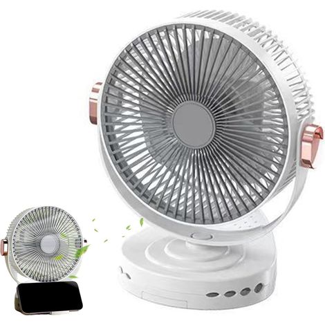 Ventilateur à Pince - Ventilateur De Bureau - 20 cm Accrochable Vitesse Réglable Silencieux USB sur Pied avec Lumière pour Chambre Voiture Étudiant Atelier Plage (1/5)