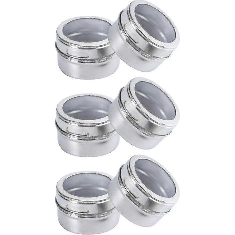 Lot de 6 pots à épices magnétiques de cuisine, boîtes de rangement pour épices, pots à condiments et saupoudreuses en acier inoxydable