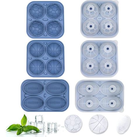 Moule à Glaçons en Silicone, Plateau à Glaçon avec Couvercle,Glacon Boule de Glace,3 Paquets Réutilisable bac Grand bac Glaçons(bleu) (1/5)