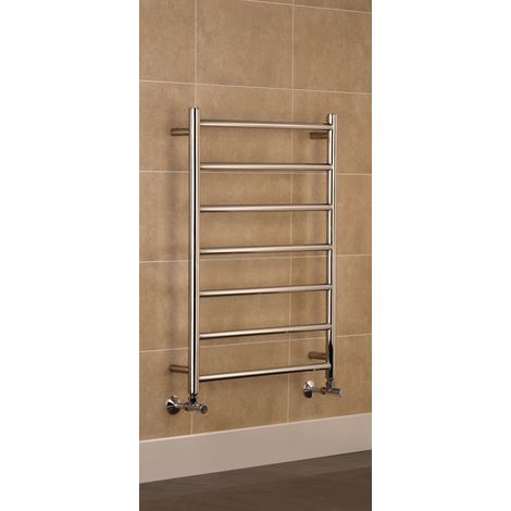 Davos Stainless Steel Central Heating Towel Rail 400mm W x 800mm H Bathroom Radiator (1/3)