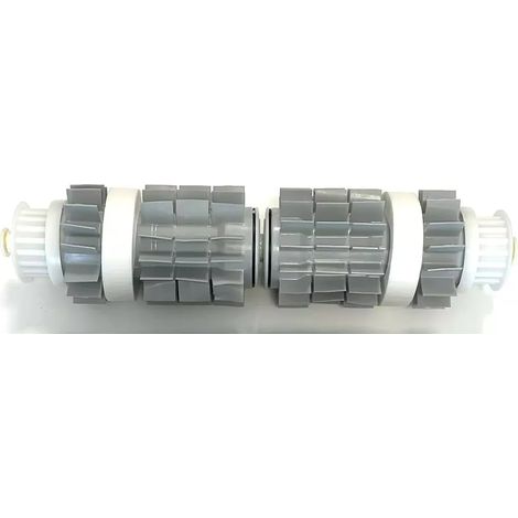 Rullo Spazzole PVC Corte Termofuse con Doppio Cuscinetto Centrale Fisso + Pulegge + 2 Anelli Wonder Robot Maytronics Dolphin Dynamic Pro X2 / Sprite C / X Force 30 / Cosmos 30 / Swash TC / Wave 100 /