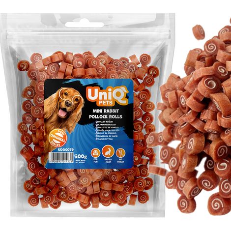 Uniq Pets Kausnacks für Hunde, 500g Rollen, Kaninchen (1/4)
