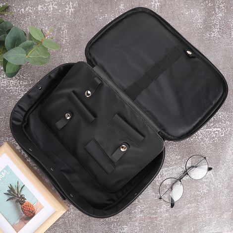 Sacoche multifonctionnelle portable pour ciseaux de coiffure et outils de coiffure (noir) (1/5)