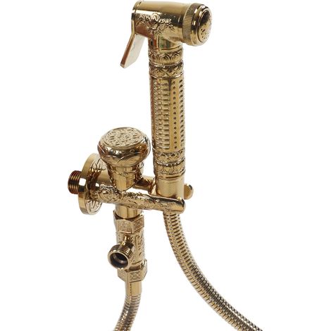 Douchette de toilette en cuivre antique, style rétro, élégante et puissante, robinet de bidet mural pour salle de bain. (1/5)