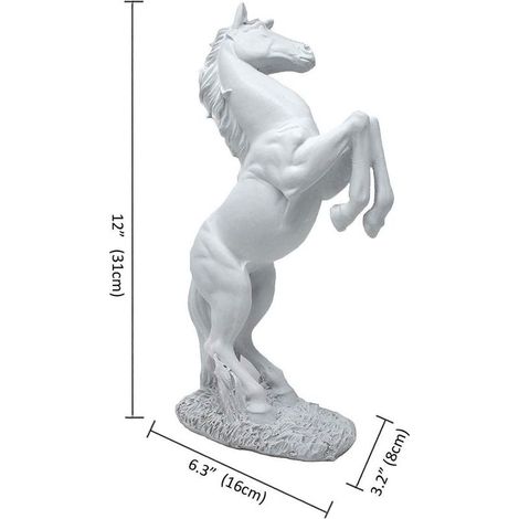 Dekorative Pferdestatue aus Kunstharz, stehende weiße Pferdefigur, Modell BS-020 (1/5)