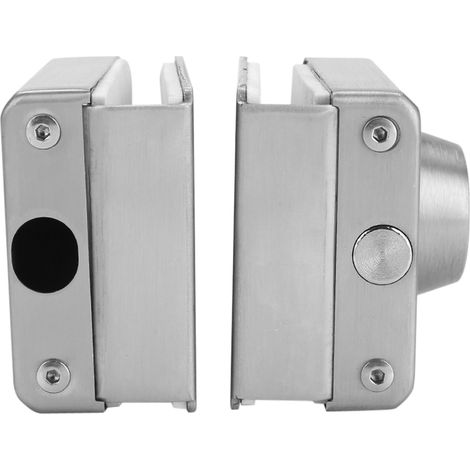 Serrure de porte en verre en acier inoxydable 10-12 mm avec clés, ouverture/fermeture, pour usage domestique, hôtelier et salle de bain. (1/5)