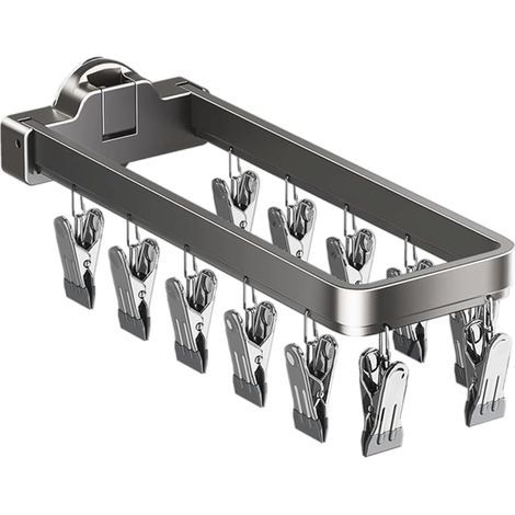 lot de 1 Séchoir à linge pliable à ventouses avec 12 clips, économiseur d'espace et portable pour camping car, balcon, chambre à coucher, buanderie (1/5)