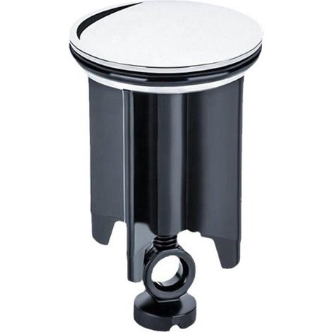 Bonde de lavabo universelle en métal - Bonde de lavabo à ouverture à ressort - ABS et cuivre - Bonde de baignoire - Noir et argent - Chromée - Φ40 mm (1/5)