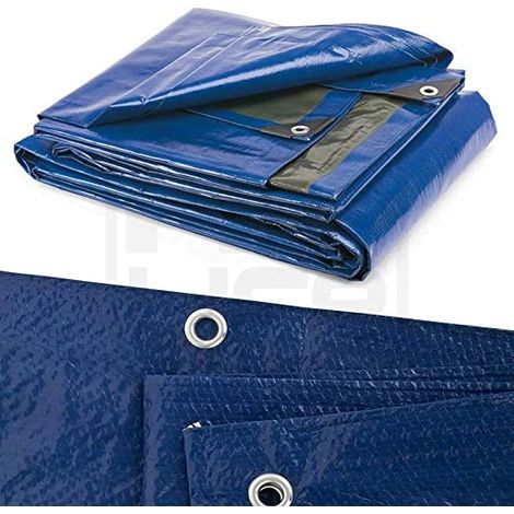 TELONE DI COPERTURA IMPERMEABILE BLU IN POLIETILENE ITALFROM C/OCCHIOLI MT 1,5 X 2 (1/2)