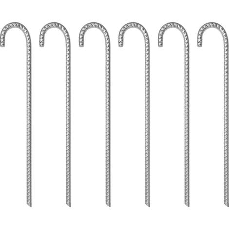 vidaXL Picchetti per Tenda 6 pz 41,5 cm Ø12 mm in Acciaio Zincato (1/5)