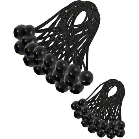 30 Pièces Tendeur Elastique, Tendeur Bache, Sandow Elastique, Tendeur Élastique pour Pavillon, Bâche, Camping, Tente, Rideaux Harnais d’Extension(200mm and 150mm) (1/4)