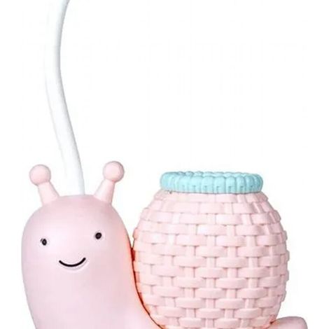 Lampe de bureau avec porte-stylo intégré, confortable pour les yeux, idéale pour étudier et lire, pliable, interface USB, rose (1/3)