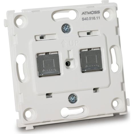 Base red doble RJ45 serie Atmoss Dynamic S40 color aluminio
