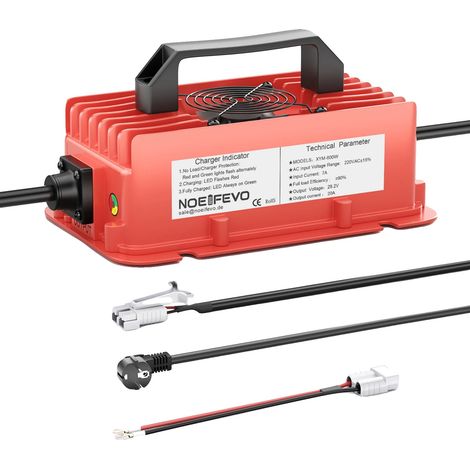 Chargeur de batterie au lithium, compatibilité 24V, haute efficacité, 20A Étanche, UE (1/2)