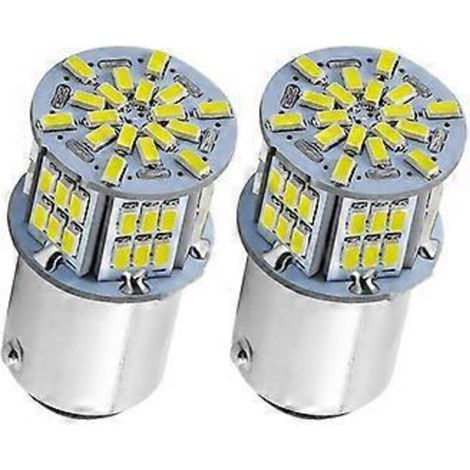 Ampoule LED 1157 blanche 54 SMD 1080 lumens, compatible avec les ampoules LED 7528, 2357 et 2057 pour feux de freinage, de position, de stationnement et de recul. (1/5)
