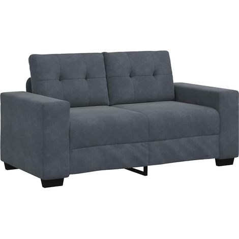 Canapé，Sofa pour Salon，Banquette causeuse gris foncé 120 cm velours CFW728290 (1/5)