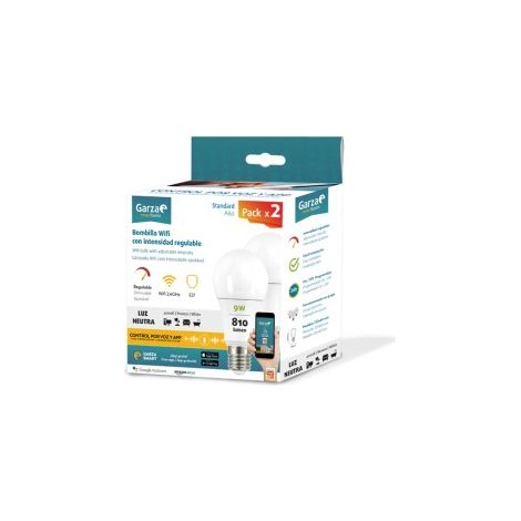 LAMPADINA SMART WIFI E27 9W 810LM (PACK-2)