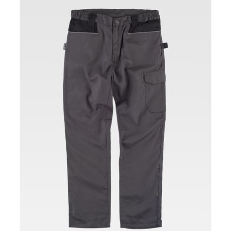Pantalón Future con presillas a contraste WORKTEAM WF1050 XXL Gris Oscuro+Negro (1/3)