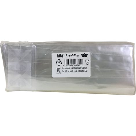 Bustina trasparente mm 60x20x20x170 (confezione da 100 pz)