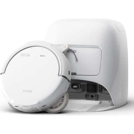 DJI ROMO S - Robot Aspirateur Laveur avec Station - 25 000 Pa - Détection de Niveau Drone - 200 Jours sans Maintenance