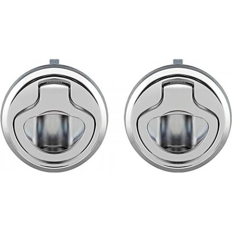 2 Pcs Loquet de Trappe Affleurant en Alliage de Zinc, Porte Affleurante Tirer la Trappe Slam Loquet Verrouillage pour Bateau Camping Car, Argent (1/5)