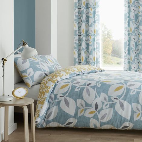 Parure de lit réversible avec Housse de Couette et taies d'oreiller Vert Sarcelle King (1/4)