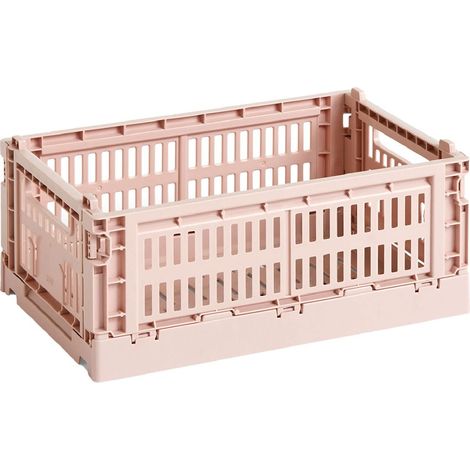 Hay Trasportino Colour Crate S in polipropilene riciclato di colore Blush (1/5)
