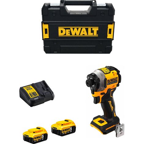 Avvitatore a impulsi Brushless 18V DEWALT + 2 batterie Li-Ion 5Ah + caricabatterie + valigetta Tstak - DCF850P2T