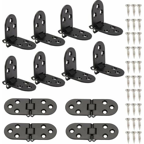 Cerniera pieghevole in lega di zinco ispessita, accessori per cerniere da tavolo, 12 pezzi, finitura oro brillante + 1 pezzo di viti, 100 pezzi (1/5)