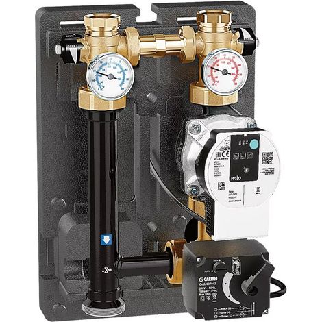 Gruppo di regolazione motorizzato (230V) per impianti di riscaldamento e condizionamento, DN 25. Caleffi 167652HE3 Nero