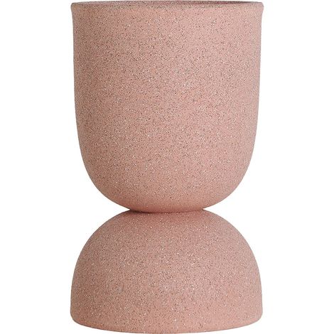 Cache pot contemporain rose en polyresine pour décoration élégante - Rose poudré contemporain (1/4)