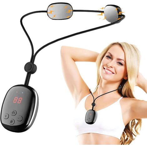 Appareil de massage cervical USB EMS avec 15 niveaux d'intensité et 4 modes de chaleur-AquaForge