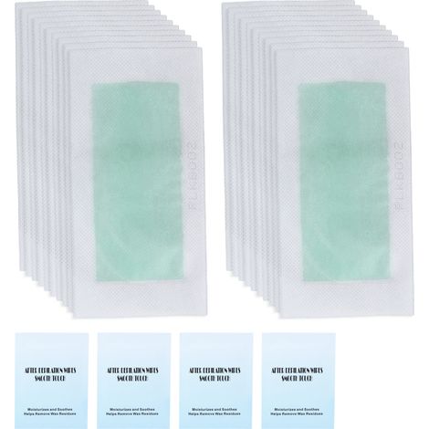 Kit de 40 bandes épilatoires double face, rapide pour aisselles, bras et jambes avec lingettes nettoyantes (1/5)