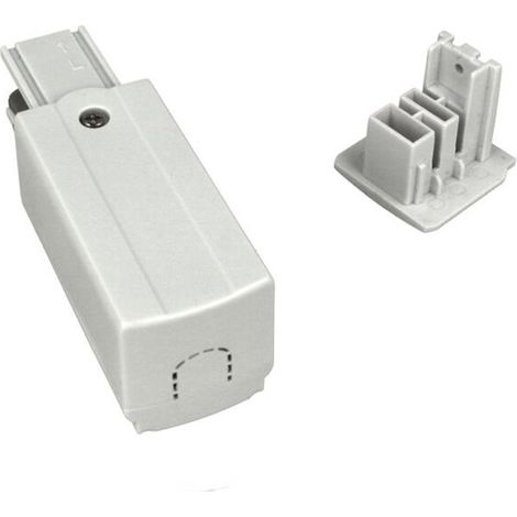 Kit Connettore Alimentazione Sinistra + Terminale Chiusura Colore Bianco Per Binario Guida Trifase CB40101 CB40102 CB40103