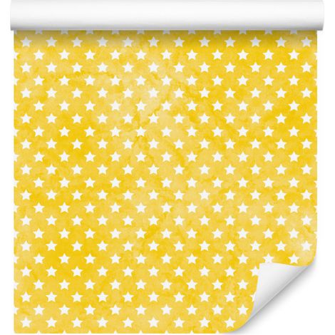 Sternentapete in Gelb und Creme für Wohn- und Schlafzimmer, 50 x 1000 cm (1/5)