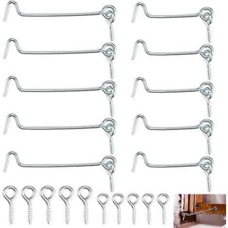 10 pièces Crochets De Fenêtre Verrouillage, œIllet épais Résistant à La Corrosion De Verrouillage De Porte Privé Avec 10 Vis De Fixation