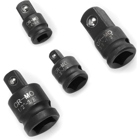 4 Stück Steckdosenadapter, 3/8 auf 1/4, 1/4 auf 3/8, 1/2 auf 3/8, 3/8 auf 1/2, Chrom-Molybdänstahl (CR-MO), Kreuzreduktion, Steckdosenverbinder, Ratschenadapter