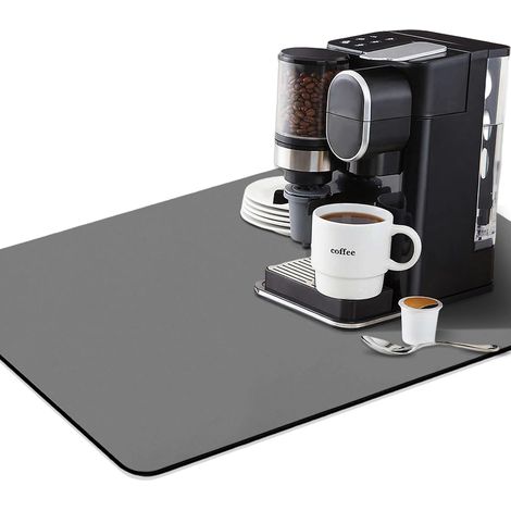 Tapis Absorbant pour Machine à Café, 5040CM Tapis Vaisselle Diatomite, Tapis Vaisselle Convient Aux Comptoirs de Cuisine, Sèche-Couverts, Machines à Café, Animaux Domestiques (Gris Foncé)