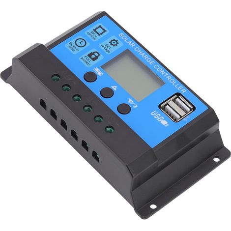Contrôleur de charge solaire 12 V/24 V avec double port USB pour panneaux solaires industriels (10 A) (1/5)
