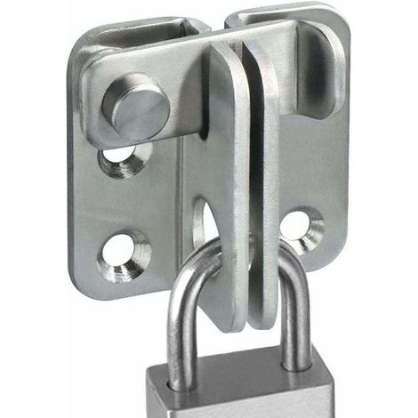 Verrou de Porte Coulissante Cadenas EMS3001-B - Moraillon - Serrure de Porte - Loquet de Verrouillage de Boucle - Crochet Antivol - Finition Brossée en Acier Inoxydable