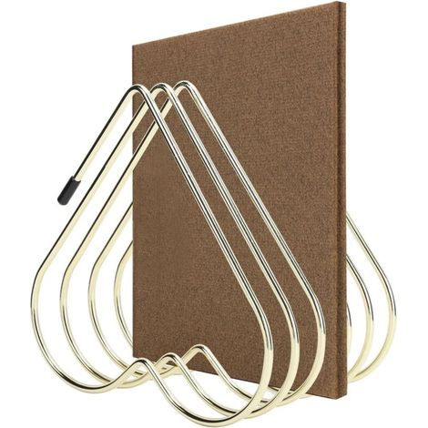 Organizzatore per dischi in vinile in metallo a 5 scomparti, espositore per riviste e libri, portagiornali multifunzionale in ferro per ufficio o biblioteca. (1/4)
