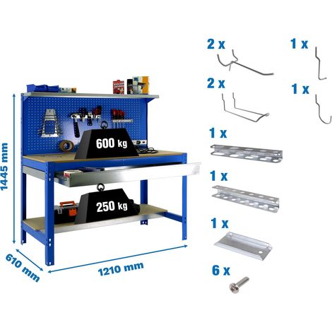 Simonrack Professioneller Arbeitstisch Blau 144,5x121x61 cm