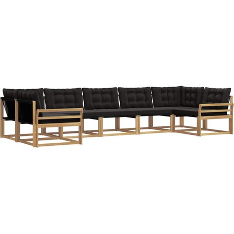 Ensemble de canapés d'extérieur 7 pc Blanc et noir vidaXL (1/5)