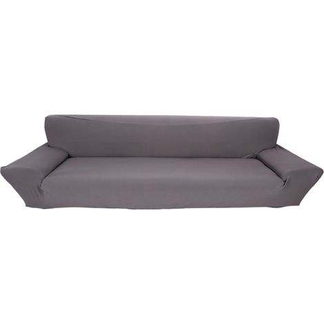 Housse de canapé extensible 4 places gris anthracite tissu élastique ajustable protection complète anti-taches design moderne (1/5)