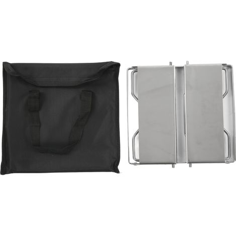 Grill de Camping Pliable en Acier Inoxydable avec Pare-Vent pour Jardin et Extérieur (1/5)